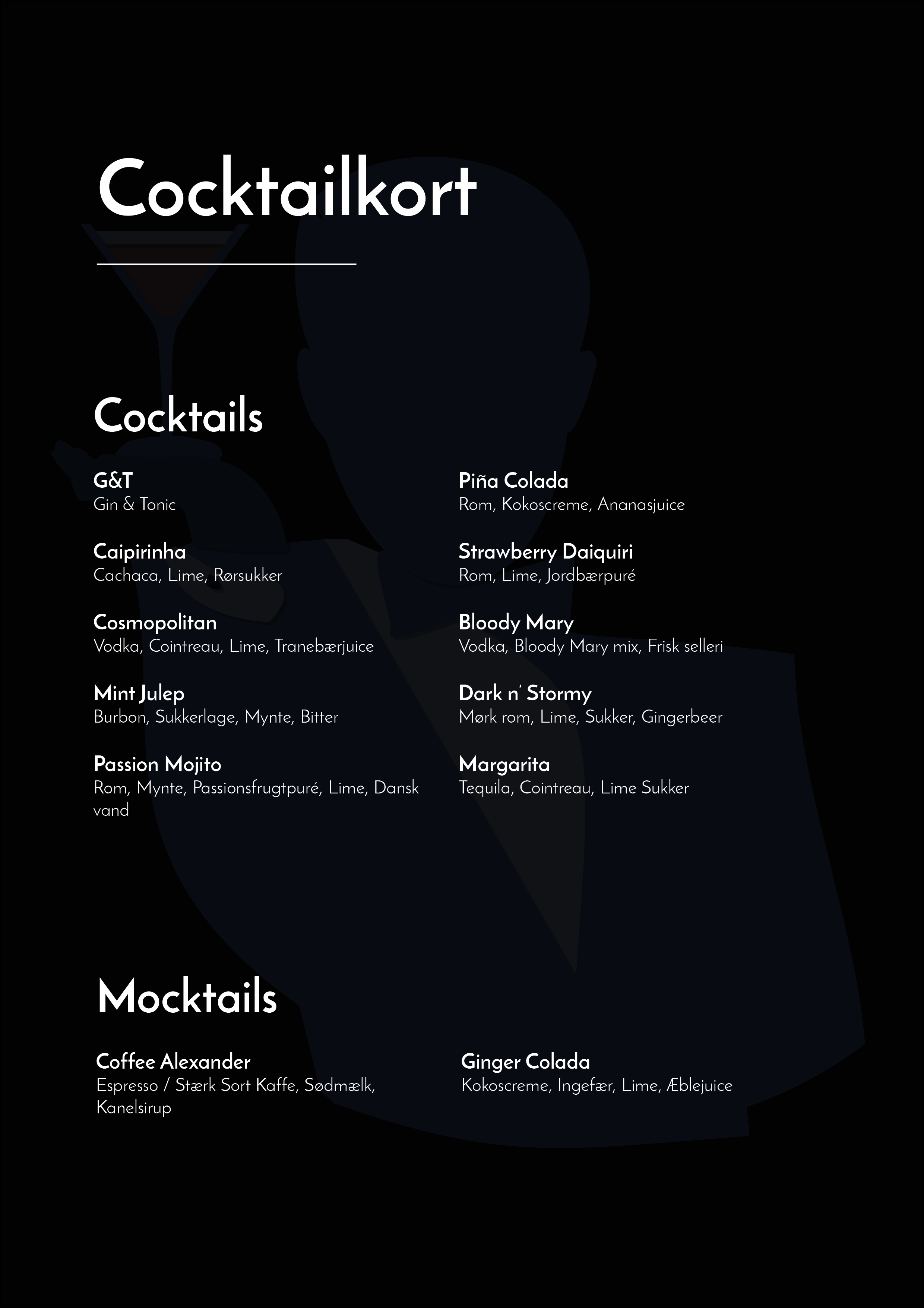 Cocktailkort - lej bartender og få en komplet bar til din næste fest